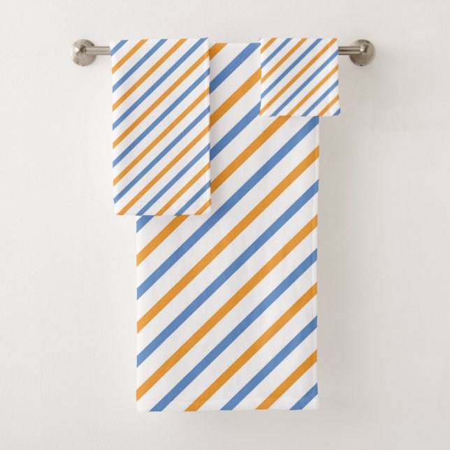 Set für das Badehandtuch blau, weiß und orange (Insitu)