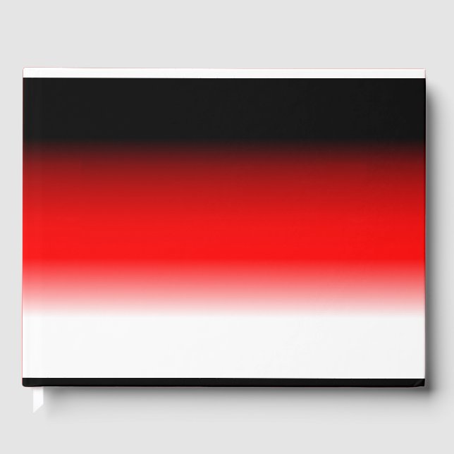 Set für das Badehandtuch in Schwarz, Rot und Weiß Gästebuch (Vorderseite)