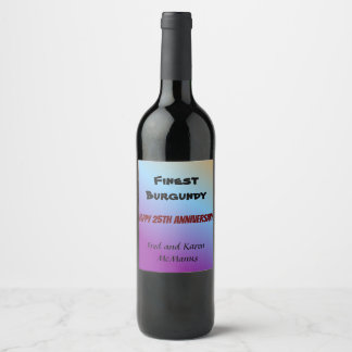 Set für das Blue Gradient Food and Beverage Label Weinetikett