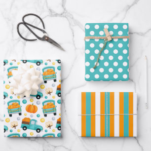 Set für das Erntepapier für Herbst 3 Geschenkpapier Set