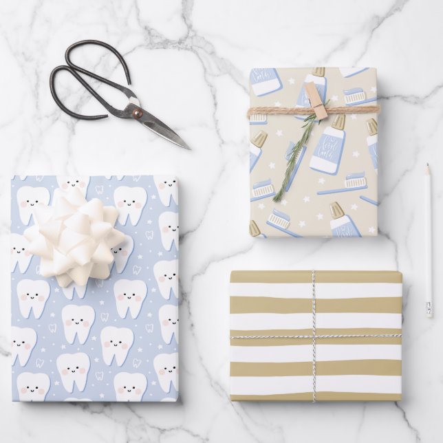 Set für das erste Zahnwrapping Geschenkpapier Set (Vorderseite)