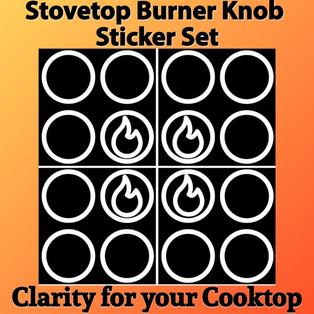 Set für das Etikett der oberen Knochenstelle (Position guide sticker set.
Visual aid for stovetop knobs on appliance control panels.)