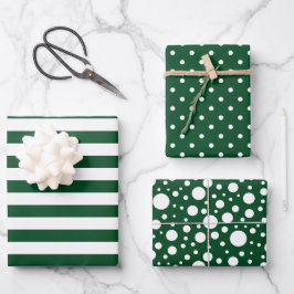 Set für das Faltblatt "Grüne Muster" Geschenkpapier Set
