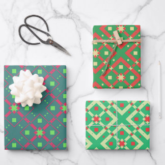 Set für das geometrische Mustervordruckpapier Geschenkpapier Set