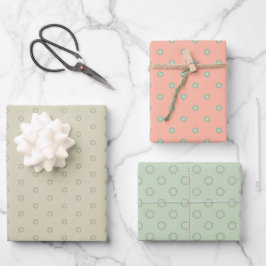 Set für das Minty Peach Fire Wrapping Paper Geschenkpapier Set