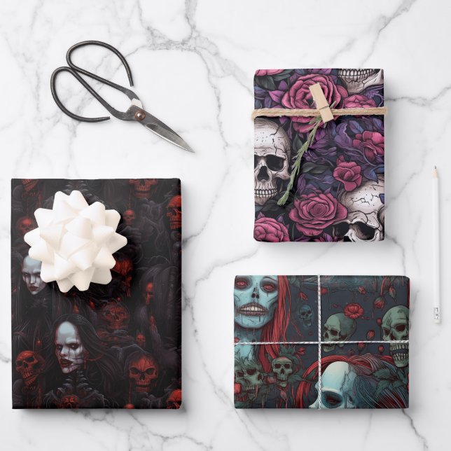 Set für das Monsters Themed Trio Wrapping Geschenkpapier Set (Vorderseite)