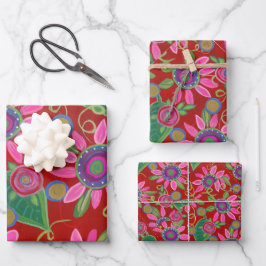 Set für das Schnellheft-Papier mit 3 Blättern Geschenkpapier Set