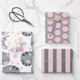 Set für das Übersetzen von Katzenblättern Geschenkpapier Set