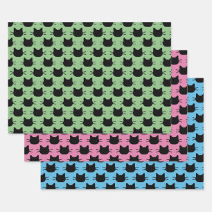 Set für das Wrapping von Schwarzkatzenpapier Geschenkpapier Set