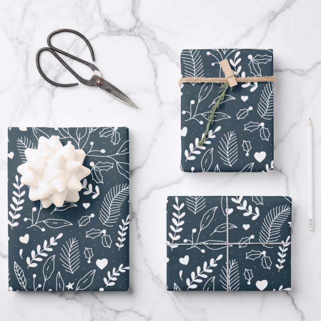Set für das Wrapping von Urlaubspapieren mit 3 Blä Geschenkpapier Set (Vorderseite)
