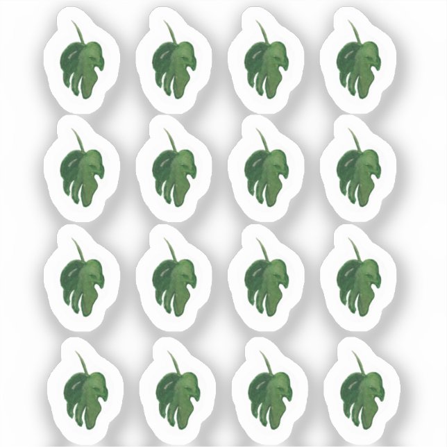 Set für die grüne Stickerei Monstera Aufkleber (Vorderseite)