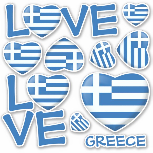 Set für die Heftaufkleber für griechische Flagge Aufkleber (Vorderseite)