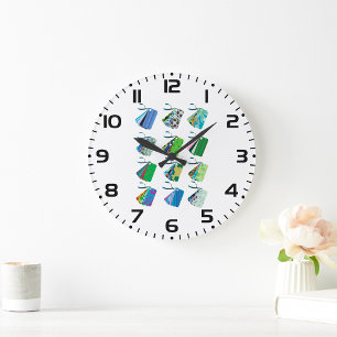 Set für farbenfrohe Muster Große Wanduhr
