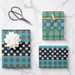 Set für Flachfolienpapier für Designer 3 Geschenkpapier Set