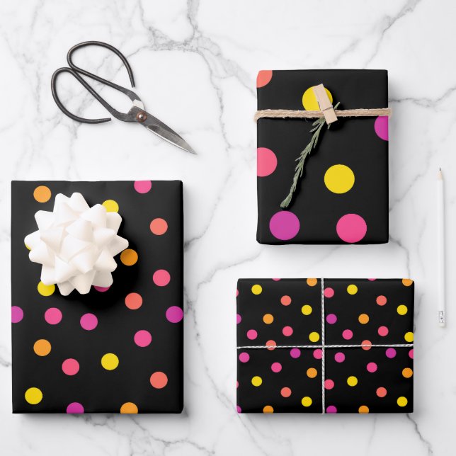 Set für Flachfolienpapiere mit 3 Punkten Geschenkpapier Set (Vorderseite)