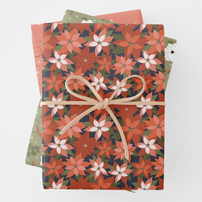 Set für Flachpapier für den Winter-Blumenwaschpapi Geschenkpapier Set (Beispiel)