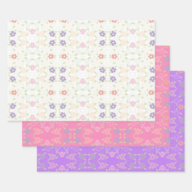 Set für Flower Gift Wrap oder Drawer Liner Geschenkpapier Set (Set)