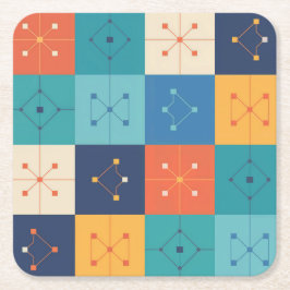 Set für geometrisches Muster des MCM-Untersetzer Rechteckiger Pappuntersetzer