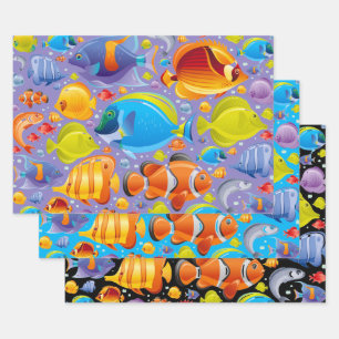 Set für lebendige Ozeanabenteuer Geschenkpapier Set