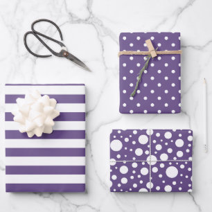Set für lila Muster in Papierblättern Geschenkpapier Set
