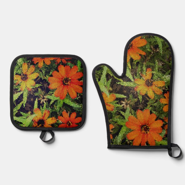 Set für Mitt mit Blockschaltfläche (Blume) (Vorderseite)