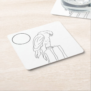 Set für Papier-Untersetzer - FALKEN Rechteckiger Pappuntersetzer