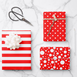 Set für rote Muster in Papierblättern Geschenkpapier Set