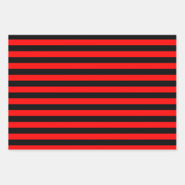 Set für rote/schwarze Muster Geschenkpapier Set