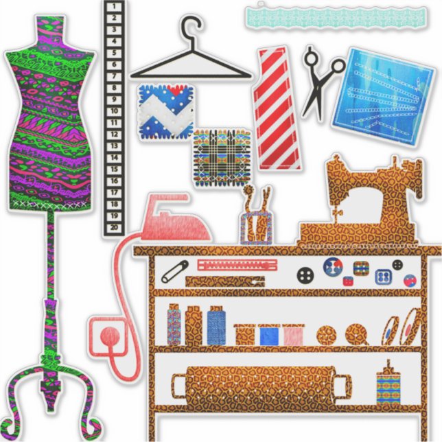 Set für Schneidersticker Aufkleber (Vorderseite)