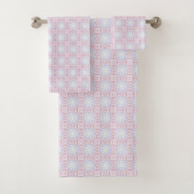 Set für weiche, geometrische Handtücher - Pink & L