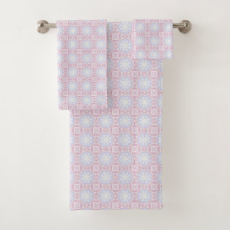 Set für weiche, geometrische Handtücher - Pink & L