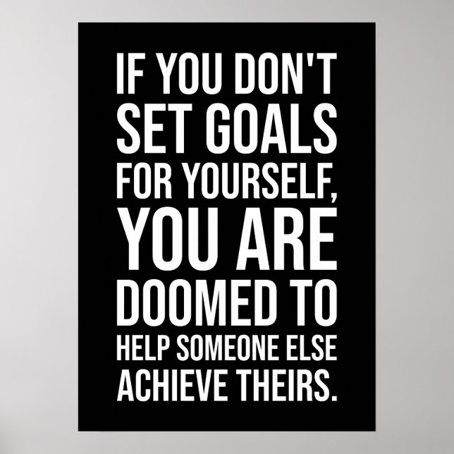 Set Goals - Hustle and Success Motivierend Poster (Vorne)