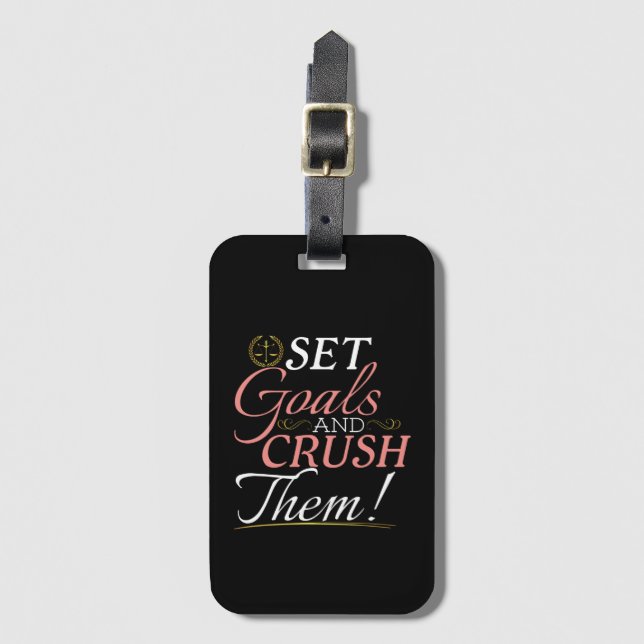 Set Goals und Crush Thread Quote Gepäckanhänger (Vorderseite Vertikal)