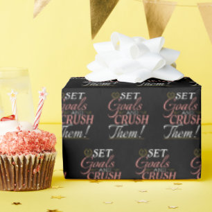 Set Goals und Crush Thread Quote Geschenkpapier