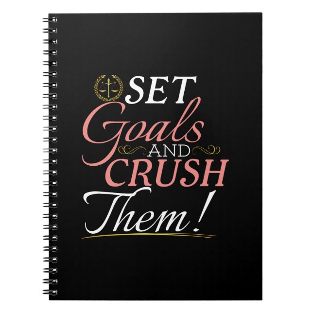 Set Goals und Crush Thread Quote Notizblock (Vorderseite)