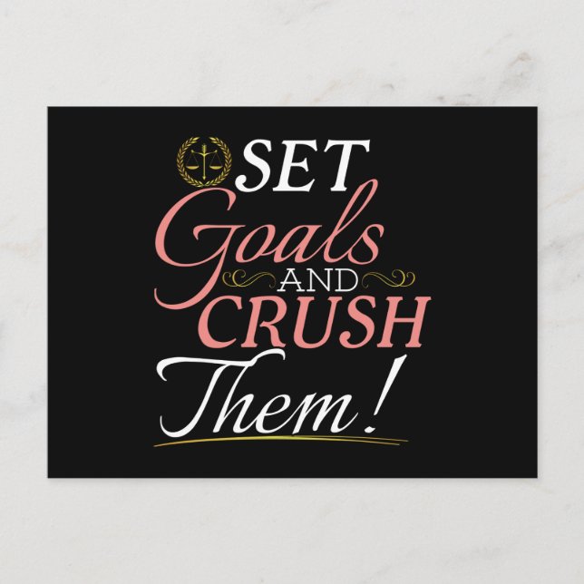 Set Goals und Crush Thread Quote Postkarte (Vorderseite)