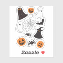 Set Hallowin Aufkleber, Pumkin, Web, Spinne, Geist