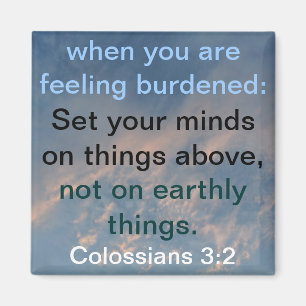 Set Ihr Verstand auf Sachen über Bibel Magnet