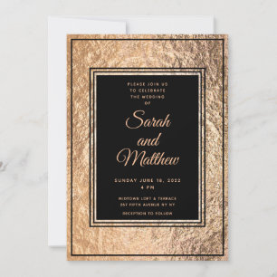 Set in Kupfer Gold Hochzeitssuite Einladung
