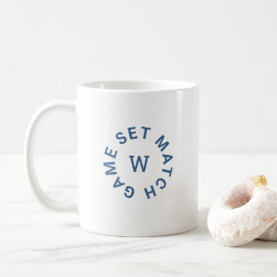 Set Match Blue Monogram Tennis White Kaffeetasse