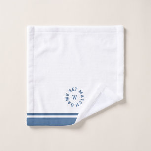 Set Match Monogram Blue Stripe Tennis Face Waschlappen