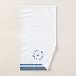 Set Match Monogram Blue Stripe Tennis Handtuch