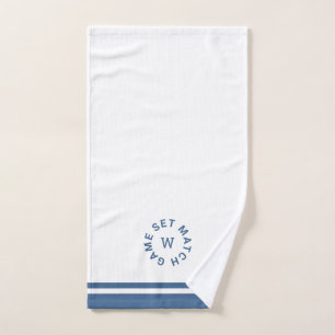 Set Match Monogram Blue Stripe Tennis Handtuch