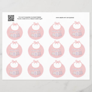 Set mit 12 Baby-Mädchen-Rosa-Bib-Geschenk- oder Gu Flyer