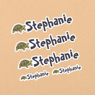 Set mit 5 süßen Schildkröten-Namensaufklebern Aufkleber