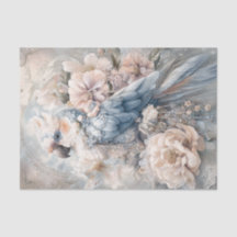 Set mit 6 romantischen floralen Papageien