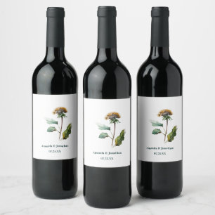Set mit dem Label Simple Dandelion Floral Wedding Weinetikett