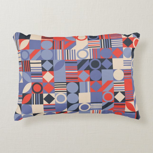 Set mit geometrischen Retroabdeckung. Bauhaus Retr Dekokissen (Vorderseite)
