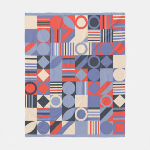 Set mit geometrischen Retroabdeckung. Bauhaus Retr Fleecedecke