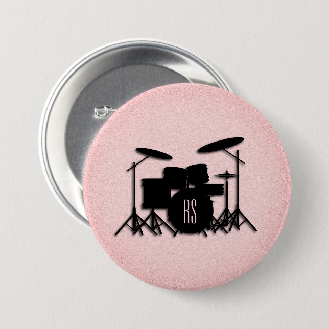 Set-Musikdesign rosa Button (Vorne & Hinten)